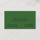 Bijoux Carte de visite de glam, vert émeraude (Dos)