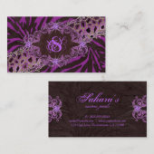 Bijoux Carte de visite mode Zebra Leopard violet (Devant / Derrière)