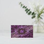 Bijoux Carte de visite mode Zebra Leopard violet (Debout devant)