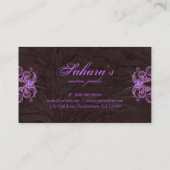 Bijoux Carte de visite mode Zebra Leopard violet (Dos)