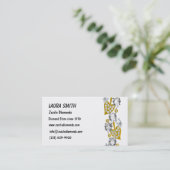 BIJOUX CARTE DE VISITE PERSONNALISABLE - Blanc (Debout devant)