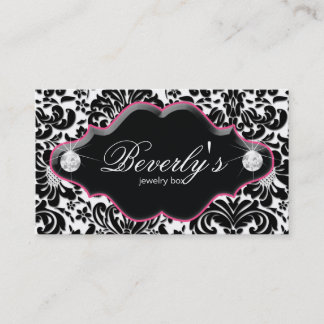 Bijoux Carte de visite rose Damas Diamants