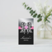 Bijoux Carte de visite Zebra Bow rose (Debout devant)