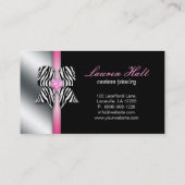 Bijoux Carte de visite Zebra Bow rose (Dos)