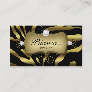 Bijoux Carte de visite Zebra Gold Diamonds