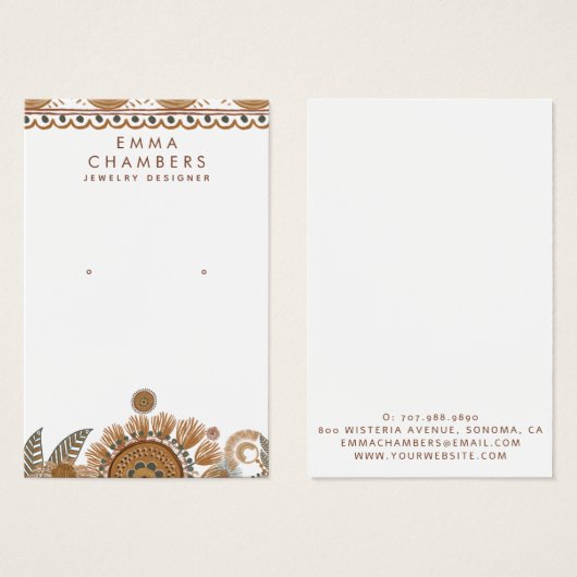 Bijoux concepteur Boho Terracotta oreille bijoux (Devant & derrière)