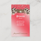 Bijoux de mode Carte de visite Lace Léopard Coral (Dos)