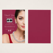 Bijoux de mode rose Carte de remerciements de logo (Devant & derrière)