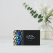 Bijoux de mode Zebra Carte de visite bleu dentelle (Debout devant)
