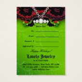 Bijoux de Noël N dentelle mode rouge verte carte c (Dos)