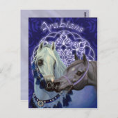 Bijoux du désert Carte postale de chevaux arabes (Devant / Derrière)