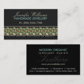 Bijoux Earthy Boho Batik : Cartes de visite noirs (Devant / Derrière)