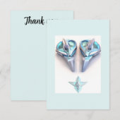 Bijoux en coeur d'argent bleu d'Aquamarine merci (Devant / Derrière)