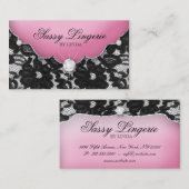 Bijoux en dentelle rose Carte de visite de lingeri (Devant / Derrière)