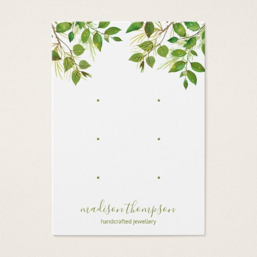 Bijoux en feuillage vert Écran à 3 trous (Devant)