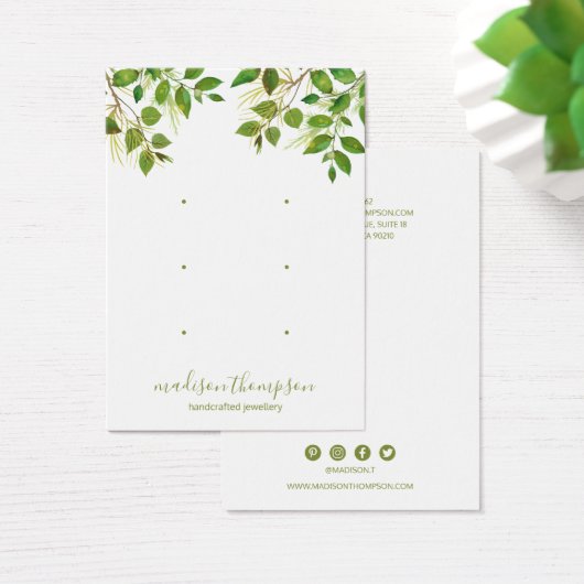 Bijoux en feuillage vert Écran à 3 trous (Bureau)