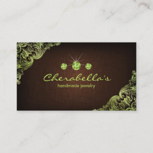 Bijoux en lin Carte de visite Chocolat Brown Lime