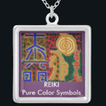 Bijoux en suspens de collier de Reiki<br><div class="desc">Taille : Grand Gardez votre image préférée, conception, ou les mots de l'inspiration ferment votre coeur avec ce beau collier plaqué fait sur commande carré d'argent sterling. Accomplissez un 18" la chaîne argentée sterling (2" supplément) et le fermoir de griffe de homard, ce collier est fini avec un revêtement résistant...</div>