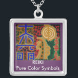 Bijoux en suspens de collier de Reiki<br><div class="desc">Taille : Grand Gardez votre image préférée, conception, ou les mots de l'inspiration ferment votre coeur avec ce beau collier plaqué fait sur commande carré d'argent sterling. Accomplissez un 18" la chaîne argentée sterling (2" supplément) et le fermoir de griffe de homard, ce collier est fini avec un revêtement résistant...</div>