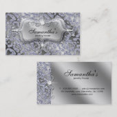 Bijoux étincelante Carte de visite Zebra Silver Ic (Devant / Derrière)