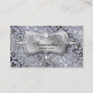 Bijoux étincelante Carte de visite Zebra Silver Ic