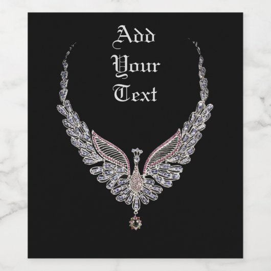 Bijoux Étiquette de vin Peacock (Étiquettes simples)