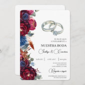 Bijoux Floral Faire-part de mariage espagnole (Devant / Derrière)