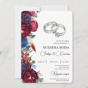 Bijoux Floral Faire-part de mariage espagnole
