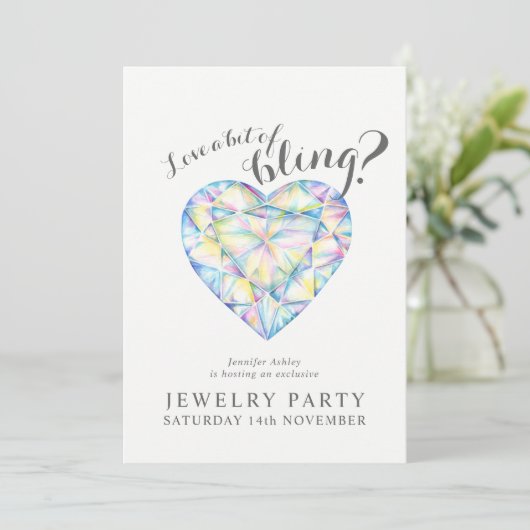 Bijoux invitations diamant amour bling (Debout devant)
