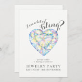 Bijoux invitations diamant amour bling (Devant / Derrière)