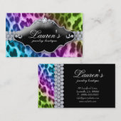 Bijoux Leopard Carte de visite Purple Blue Lime (Devant / Derrière)