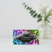 Bijoux Leopard Carte de visite Purple Blue Lime (Debout devant)