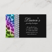 Bijoux Leopard Carte de visite Purple Blue Lime (Dos)