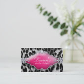Bijoux Leopard Carte de visite rose noir (Debout devant)