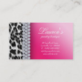 Bijoux Leopard Carte de visite rose noir (Dos)
