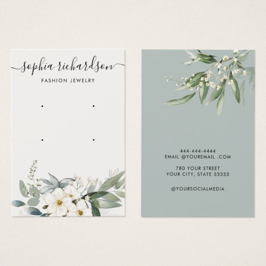 Bijoux moderne Boho Fleurs Boucles d'oreilles Cart (Devant & derrière)