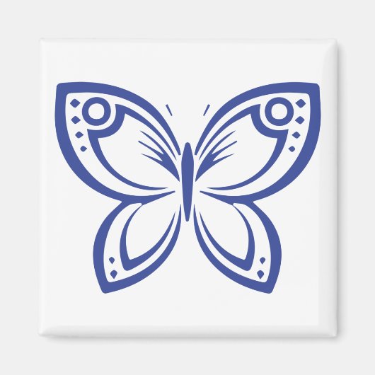 Bijoux Papillons - Plan - Aimant bleu (Devant)