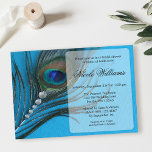Bijoux Peacock Plume Bridal Douche Invitations<br><div class="desc">Une invitation à la douche nuptiale à thème paon glamour. Customisez facilement avec les détails de votre événement!</div>