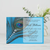 Bijoux Peacock Plume Bridal Douche Invitations (Debout devant)