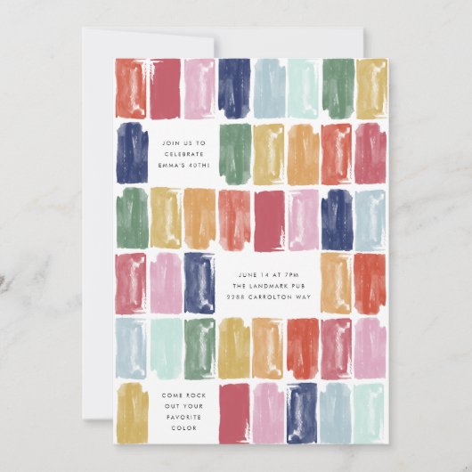 Bijoux peints brillants Invitation de fête d'anniv (Devant)