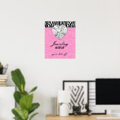 Bijoux Poster Vente léopard Coeur Perle Dentelle r (Bureau à domicile)