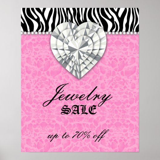 Bijoux Poster Vente léopard Coeur Perle Dentelle r (Devant)