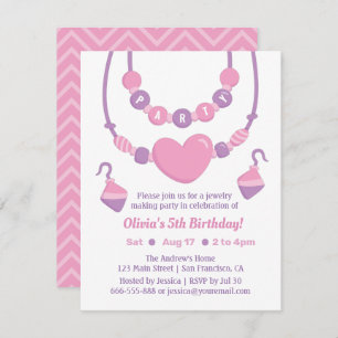 Bijoux rose violet faisant les invitations de la f