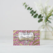 Bijoux Sparkle Carte de visite Zebra Gold Pink 5 (Debout devant)