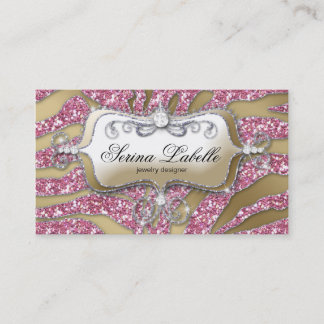Bijoux Sparkle Carte de visite Zebra Gold Pink 5
