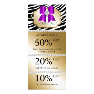 Bijoux Spas Cartes de Marketing Zebra Gold Violet