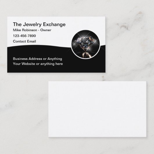 Bijoux Thème Diamond Cartes de visite (Devant / Derrière)
