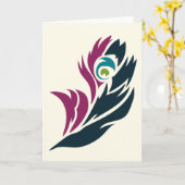 Bijoux Tone Peacock Carte pour notes de plume (Fleur jaune)