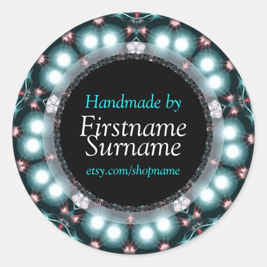 Bijoux turquoises Mandala Artisanat Étiquette Stic (Devant)