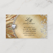 Bijoux Zebra Carte de visite Gold Sequins Coeur (Dos)